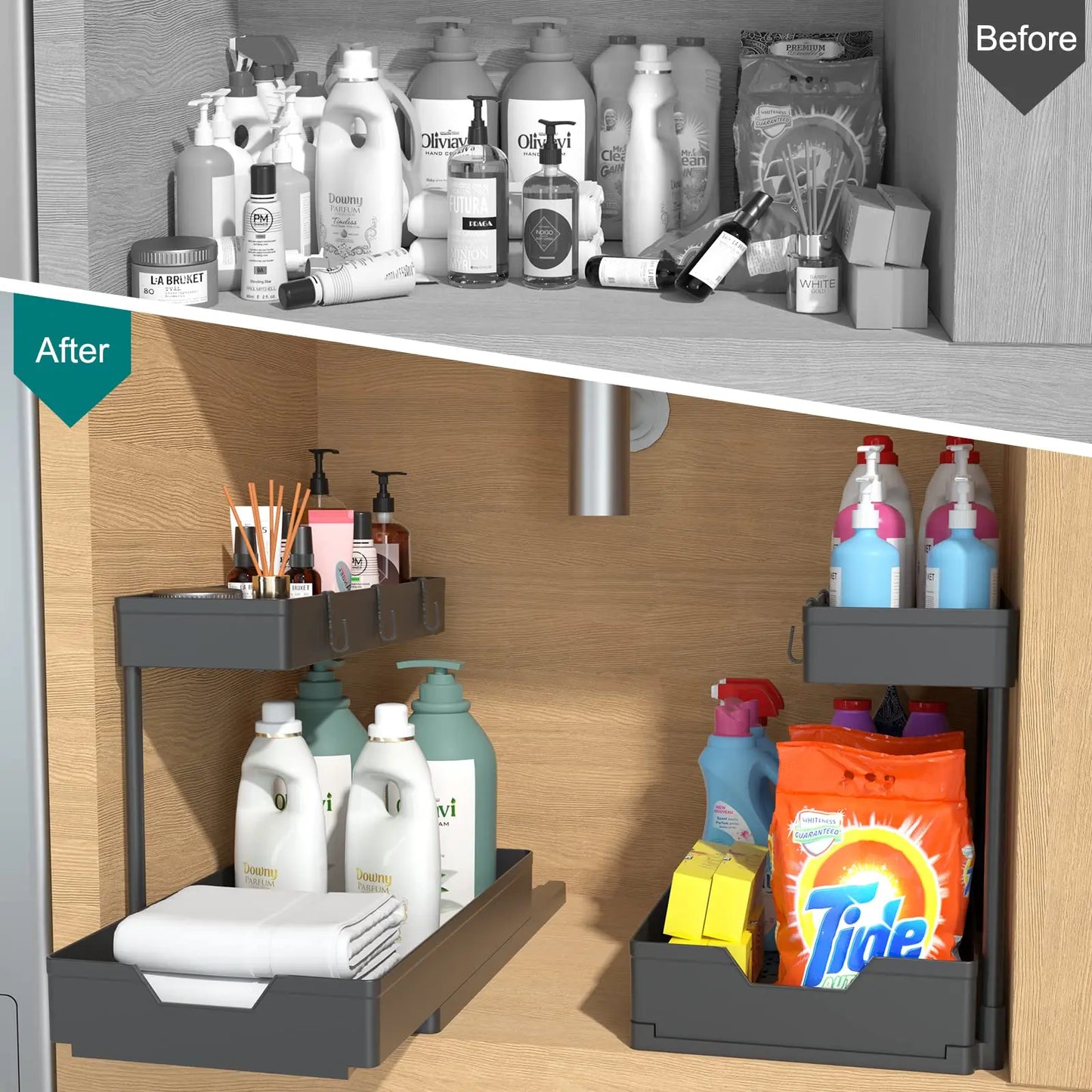 2-Ebenen Unterwaschbecken-Organizer