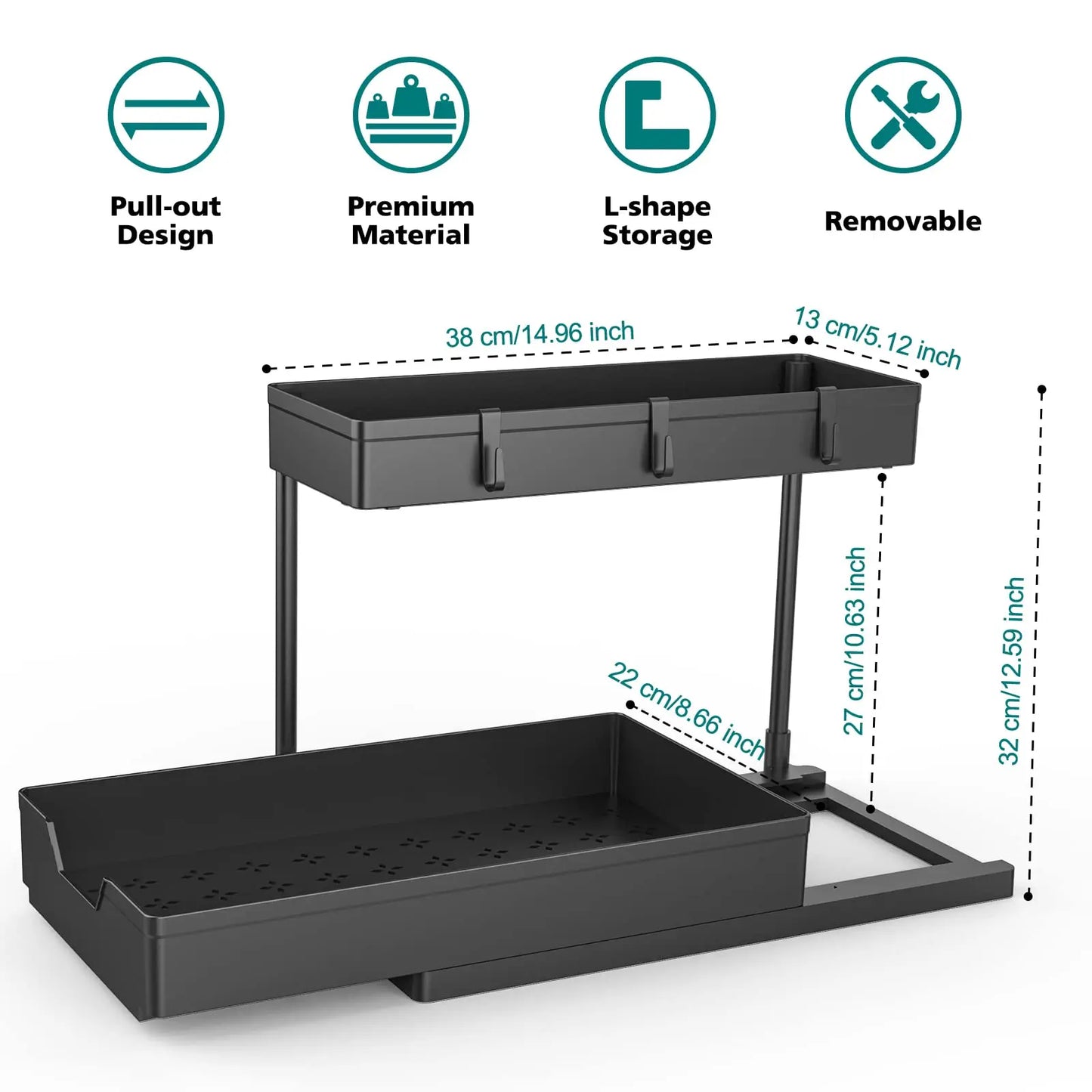 2-Ebenen Unterwaschbecken-Organizer